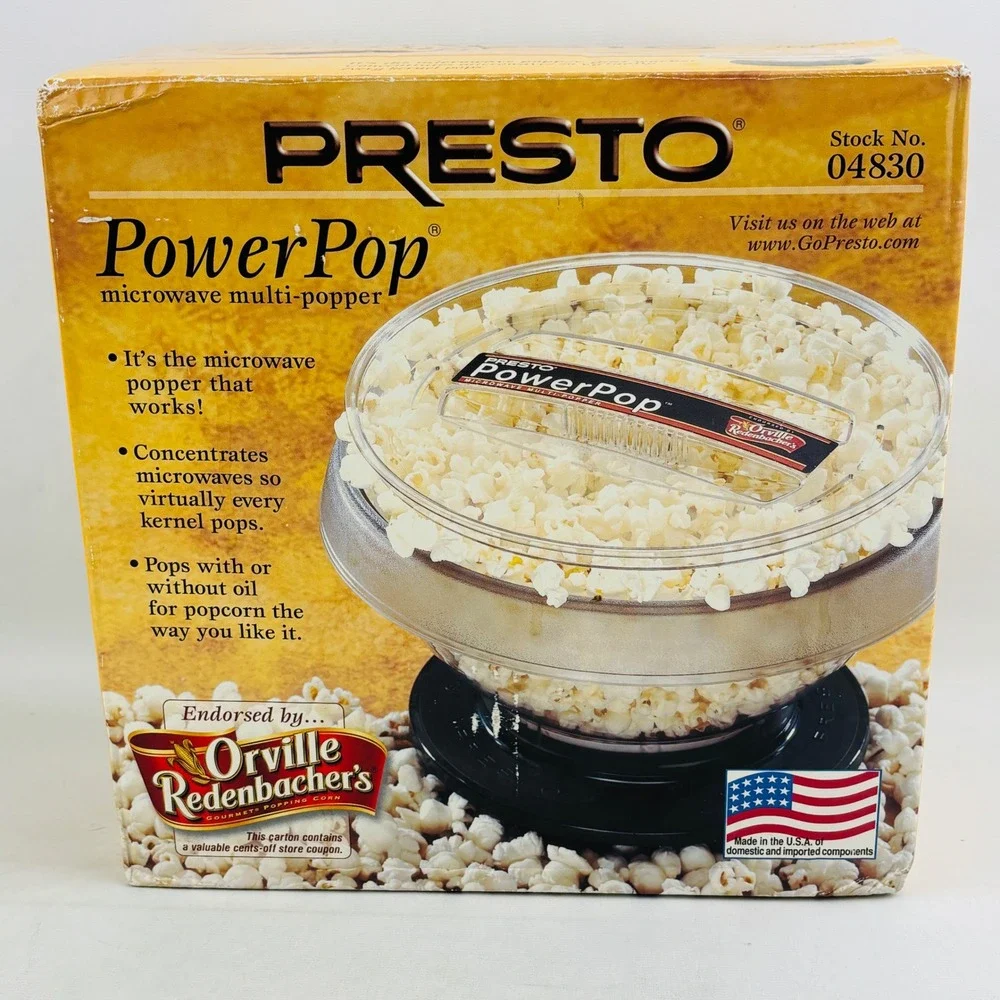 Presto PowerPop Microwave‎ Multi-Popper Popcorn Maker Orville Redenbacher 04830